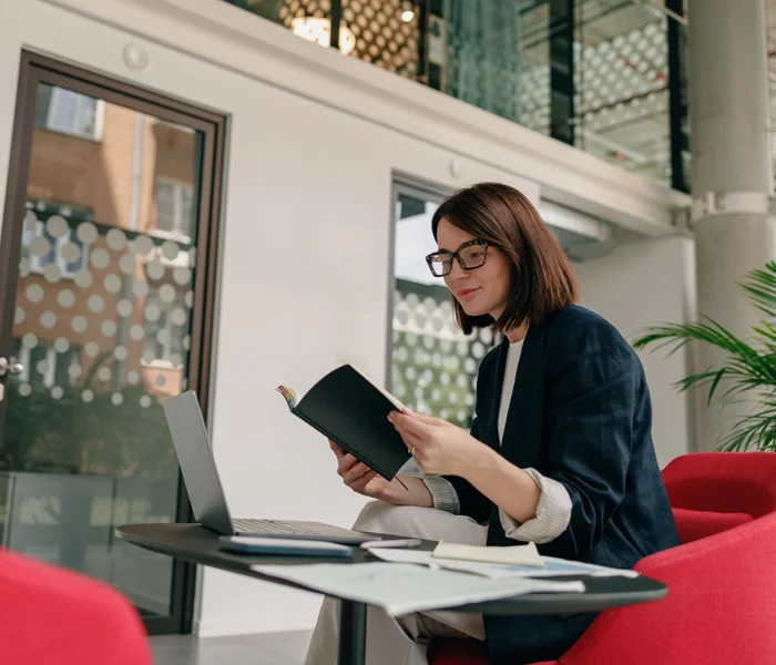 Woman reading a book