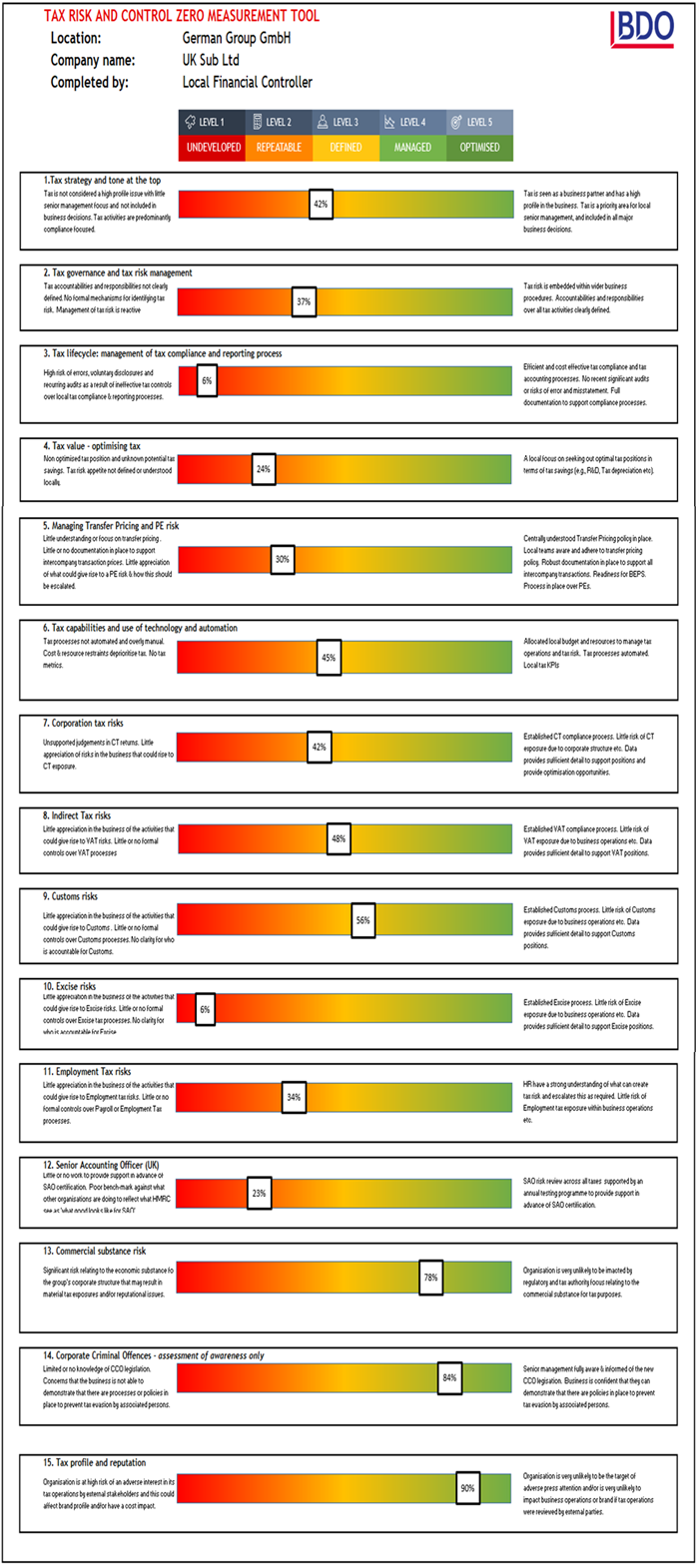 Your Tax Risk Report; practical advice and recommendations